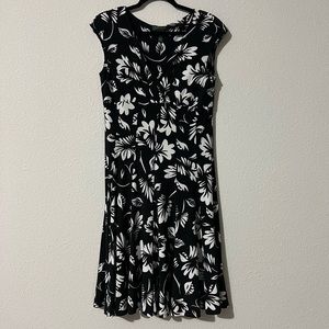 Lauren Ralph Lauren black & white floral dress green label
